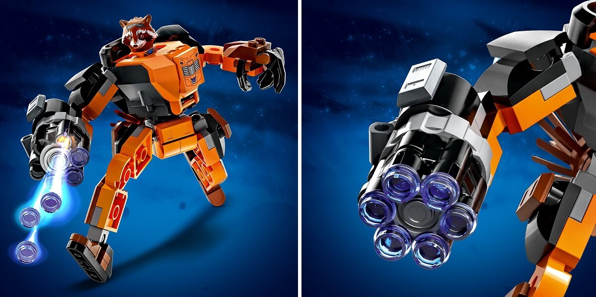 LEGO Marvel Mechaniczna zbroja Rocketa 76243 dziecko kreatywność zabawa nauka rozwój klocki figurki minifigurki jakość tradycja konstrukcja nauka wyobraźnia role jakość bezpieczeństwo wyobraźnia budowanie pasja hobby funkcje instrukcja aplikacja LEGO Builder