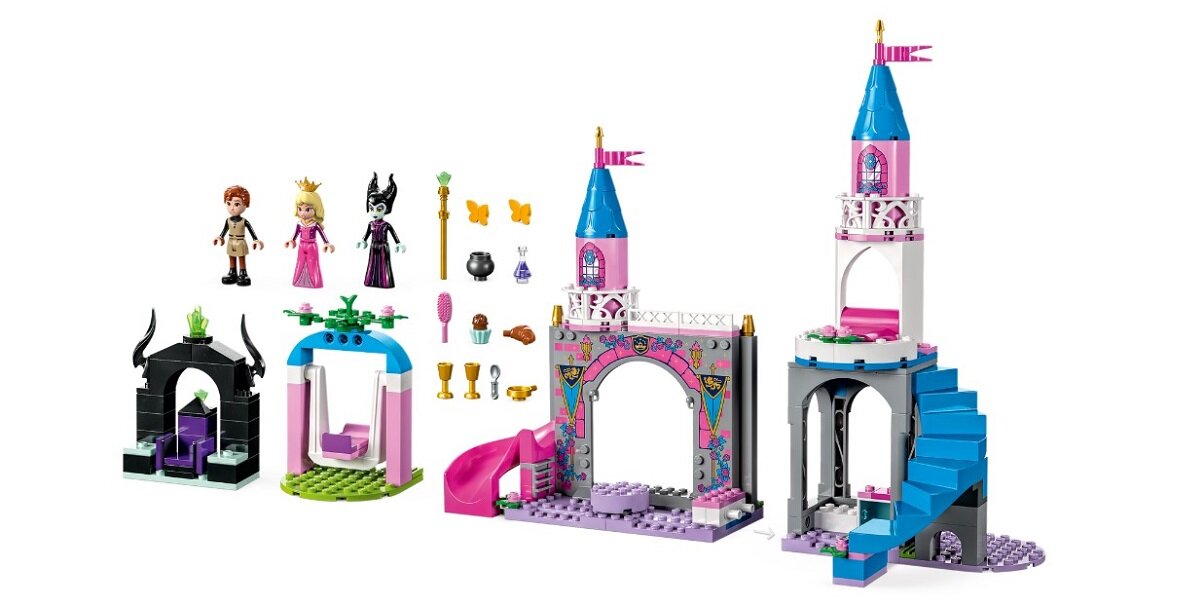 LEGO Disney Princess Zamek Aurory 43211 dziecko kreatywność zabawa nauka rozwój klocki figurki minifigurki jakość tradycja konstrukcja nauka wyobraźnia role jakość bezpieczeństwo wyobraźnia 