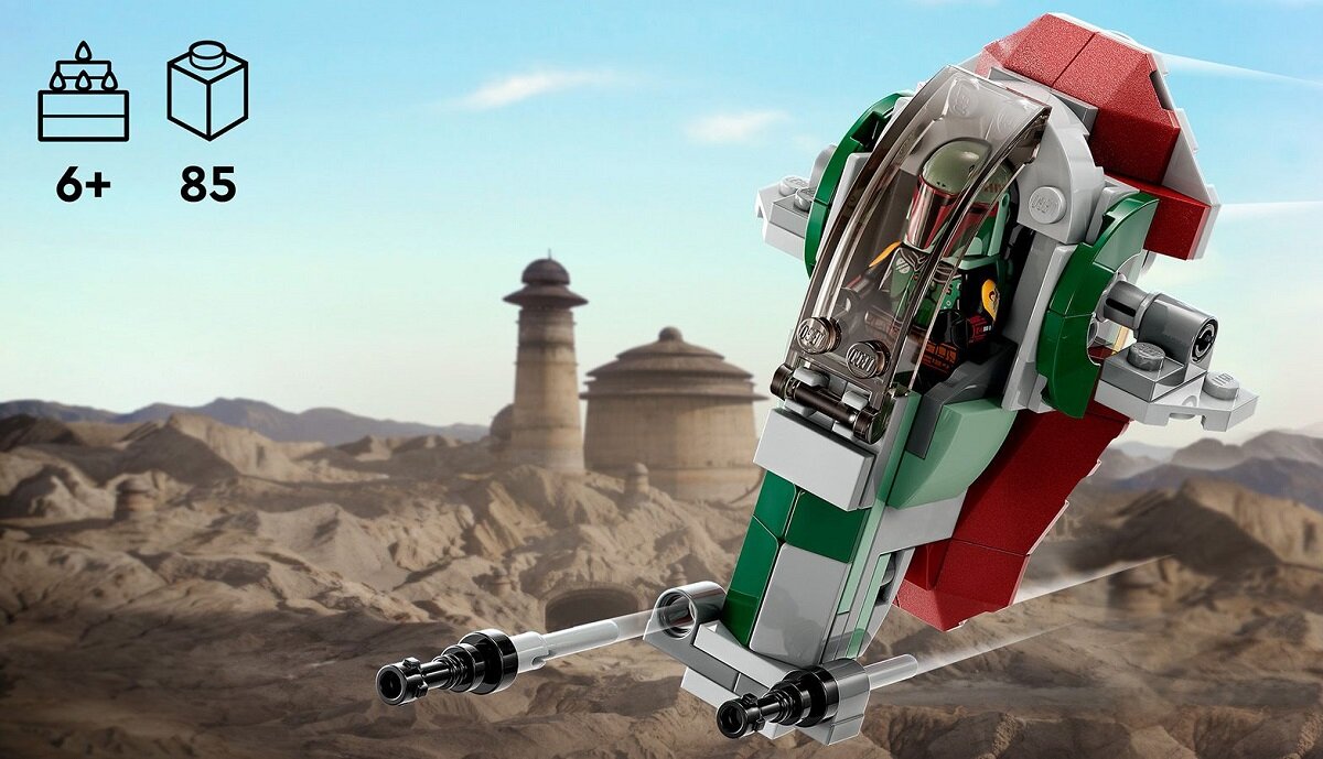 LEGO Star Wars Mikromyśliwiec kosmiczny Boby Fetta 75344 dziecko kreatywność zabawa nauka rozwój klocki figurki minifigurki jakość tradycja konstrukcja nauka wyobraźnia role jakość bezpieczeństwo wyobraźnia budowanie pasja hobby funkcje instrukcje gwiezdne wojny
