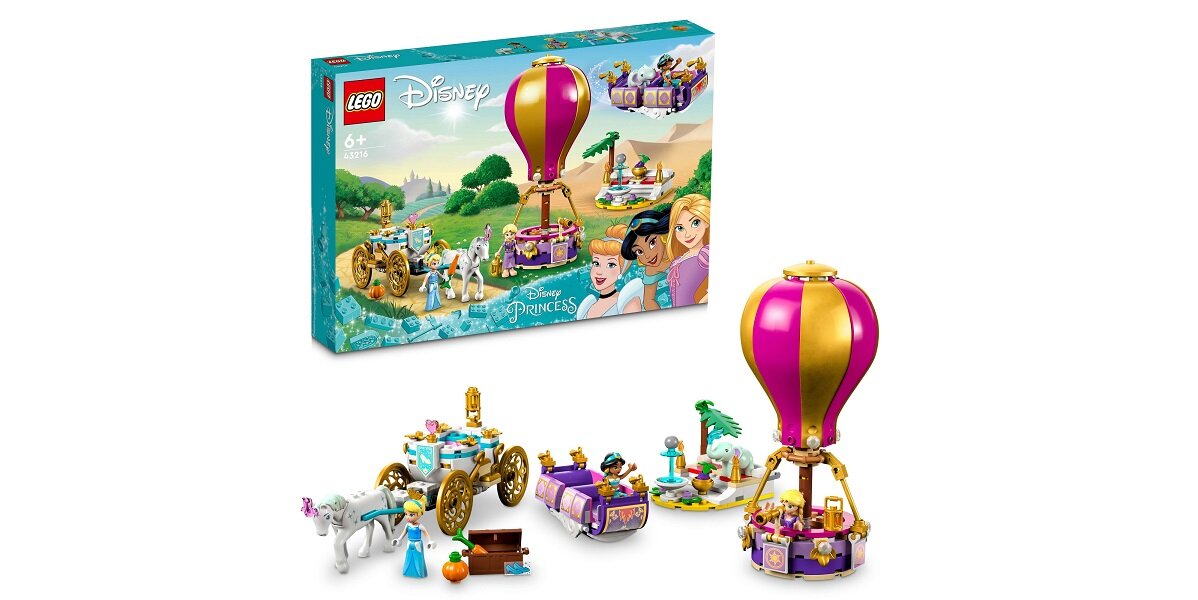 LEGO Disney Princess Podróż zaczarowanej księżniczki 43216 dziecko kreatywnść zabawa rozwój klocki figurki minifigurki jakość tradycja konstrukcja nauka wyobraźnia role jakość bezpieczeństwo