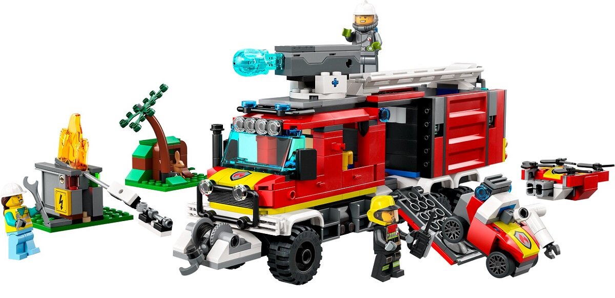 LEGO City Terenowy pojazd straży pożarnej 60374 dziecko kreatywność zabawa nauka rozwój klocki figurki minifigurki jakość tradycja konstrukcja nauka wyobraźnia role jakość bezpieczeństwo wyobraźnia budowanie pasja hobby funkcje instrukcje strażak pożar akcja