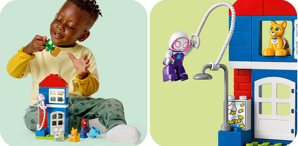 LEGO Duplo Spider-Man — zabawa w dom 10995 dziecko kreatywność zabawa nauka rozwój klocki figurki minifigurki jakość tradycja konstrukcja nauka wyobraźnia role jakość bezpieczeństwo wyobraźnia budowanie pasja hobby funkcje instrukcje