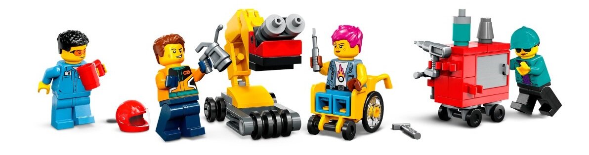 LEGO City Warsztat tuningowania samochodów 60389 dziecko kreatywność zabawa nauka rozwój klocki figurki minifigurki jakość tradycja konstrukcja nauka wyobraźnia role jakość bezpieczeństwo wyobraźnia budowanie pasja hobby funkcje instrukcje tuning samochody silnik moduły