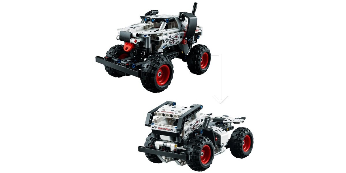 LEGO Technic Monster Jam Monster Mutt Dalmatian 42150 dziecko kreatywność zabawa nauka rozwój klocki figurki minifigurki jakość tradycja konstrukcja nauka wyobraźnia role jakość bezpieczeństwo wyobraźnia budowanie pasja hobby funkcje instrukcje
