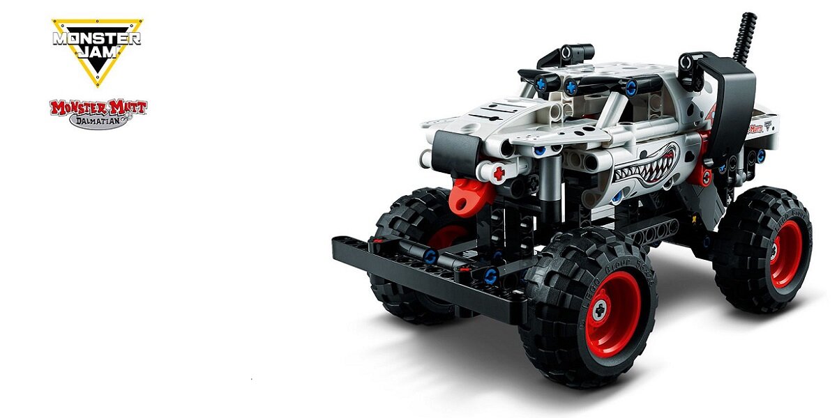 LEGO Technic Monster Jam Monster Mutt Dalmatian 42150 dziecko kreatywność zabawa nauka rozwój klocki figurki minifigurki jakość tradycja konstrukcja nauka wyobraźnia role jakość bezpieczeństwo wyobraźnia budowanie pasja hobby funkcje instrukcje