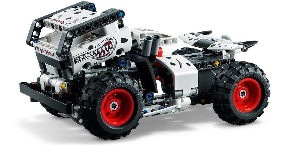 LEGO Technic Monster Jam Monster Mutt Dalmatian 42150 dziecko kreatywność zabawa nauka rozwój klocki figurki minifigurki jakość tradycja konstrukcja nauka wyobraźnia role jakość bezpieczeństwo wyobraźnia budowanie pasja hobby funkcje instrukcje