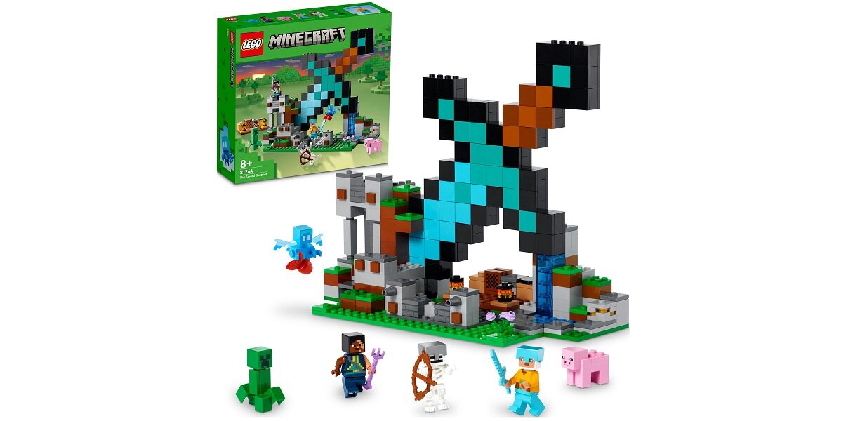 LEGO Minecraft Bastion miecza 21244 dziecko kreatywność zabawa nauka rozwój klocki figurki minifigurki jakość tradycja konstrukcja nauka wyobraźnia role jakość bezpieczeństwo wyobraźnia budowanie pasja hobby funkcje instrukcje