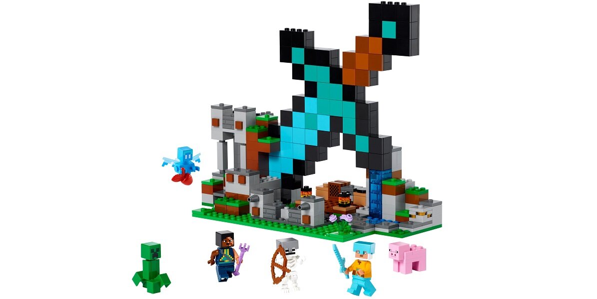 LEGO Minecraft Bastion miecza 21244 dziecko kreatywność zabawa nauka rozwój klocki figurki minifigurki jakość tradycja konstrukcja nauka wyobraźnia role jakość bezpieczeństwo wyobraźnia budowanie pasja hobby funkcje instrukcje