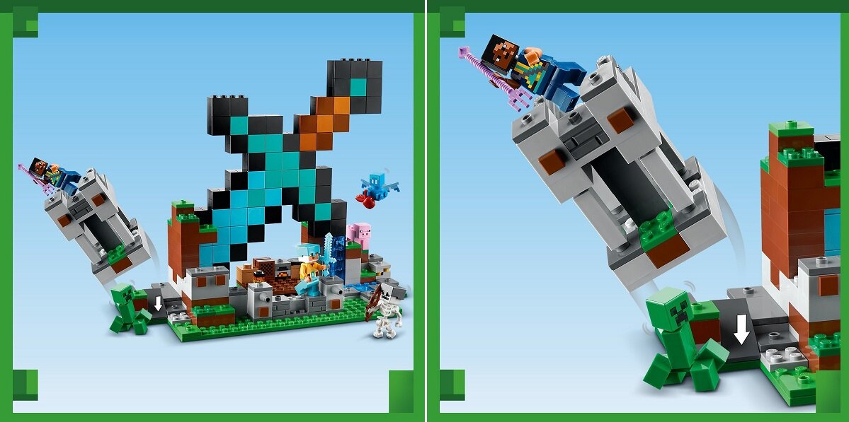 LEGO Minecraft Bastion miecza 21244 dziecko kreatywność zabawa nauka rozwój klocki figurki minifigurki jakość tradycja konstrukcja nauka wyobraźnia role jakość bezpieczeństwo wyobraźnia budowanie pasja hobby funkcje instrukcje