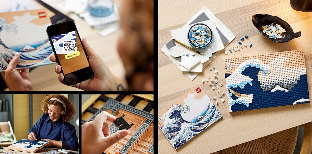 LEGO Art Hokusai Wielka fala 31208 kreatywność zabawa nauka rozwój klocki figurki minifigurki jakość tradycja konstrukcja nauka wyobraźnia role jakość bezpieczeństwo wyobraźnia budowanie pasja hobby funkcje instrukcja sztuka malarstwo obraz