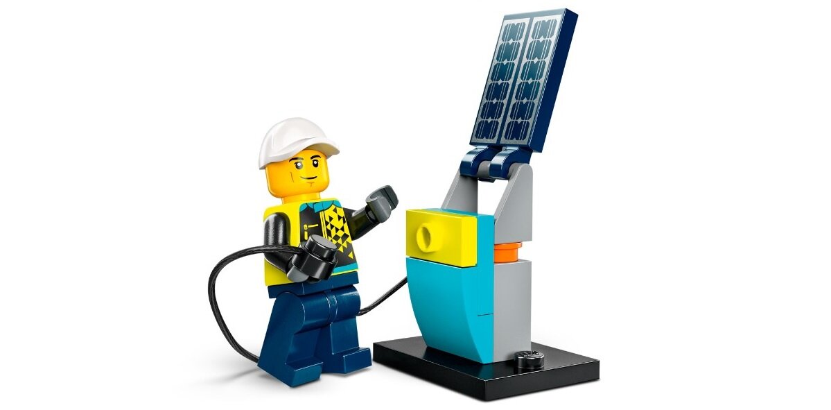 LEGO City Elektryczny samochód sportowy 60383 dziecko kreatywność zabawa nauka rozwój klocki figurki minifigurki jakość tradycja konstrukcja nauka wyobraźnia role jakość bezpieczeństwo wyobraźnia budowanie pasja hobby funkcje instrukcja felgi spojler aplikacja LEGO Builder