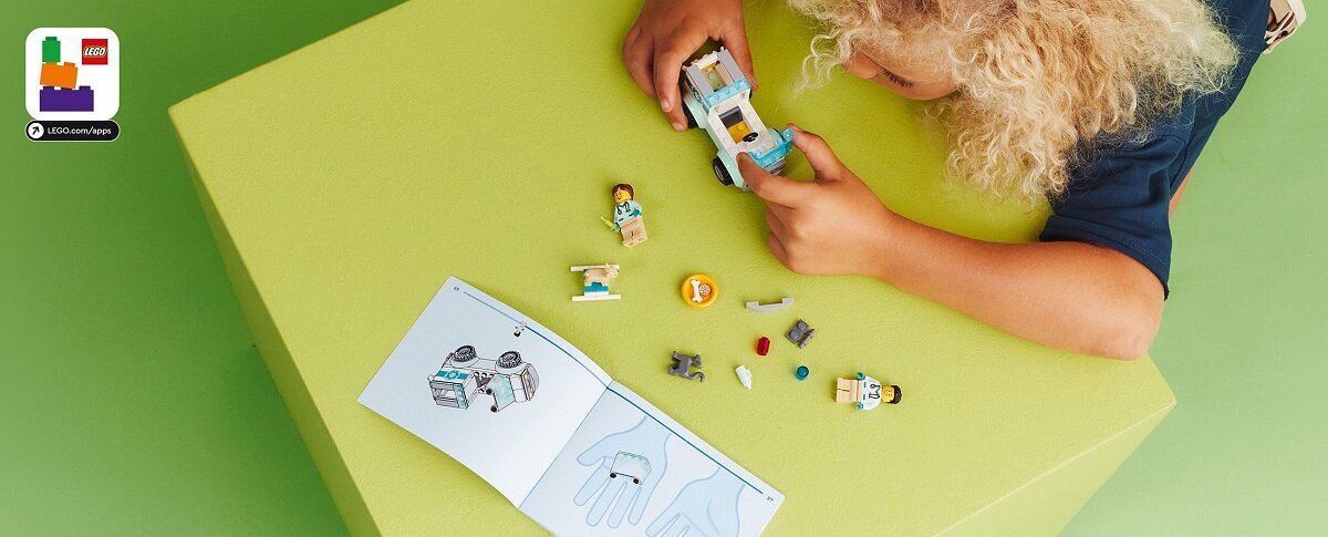 LEGO City Karetka weterynaryjna 60382 kreatywność zabawa nauka rozwój klocki figurki minifigurki jakość tradycja konstrukcja nauka wyobraźnia role jakość bezpieczeństwo wyobraźnia budowanie pasja hobby funkcje instrukcja