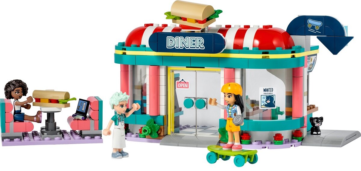 LEGO Friends Bar w śródmieściu Heartlake 41728 przyjaźnie lokalizacje przygody