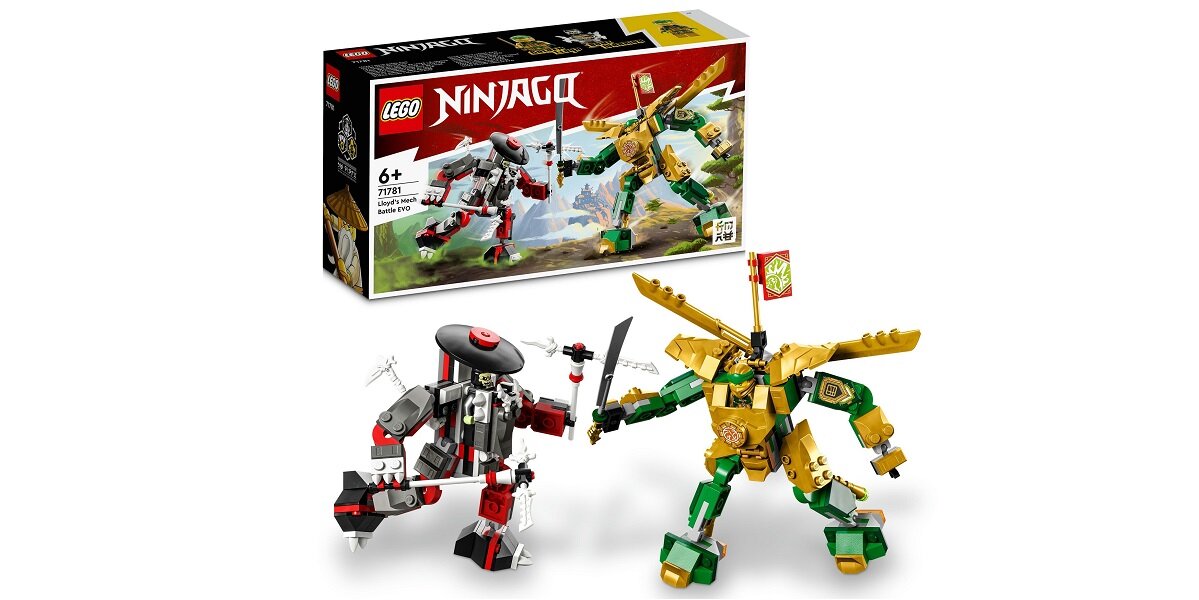 LEGO Ninjago Starcie Lloyda z Mechem EVO 71781 dziecko kreatywność zabawa nauka rozwój klocki figurki minifigurki jakość tradycja konstrukcja nauka wyobraźnia role jakość bezpieczeństwo wyobraźnia budowanie pasja hobby funkcje instrukcje