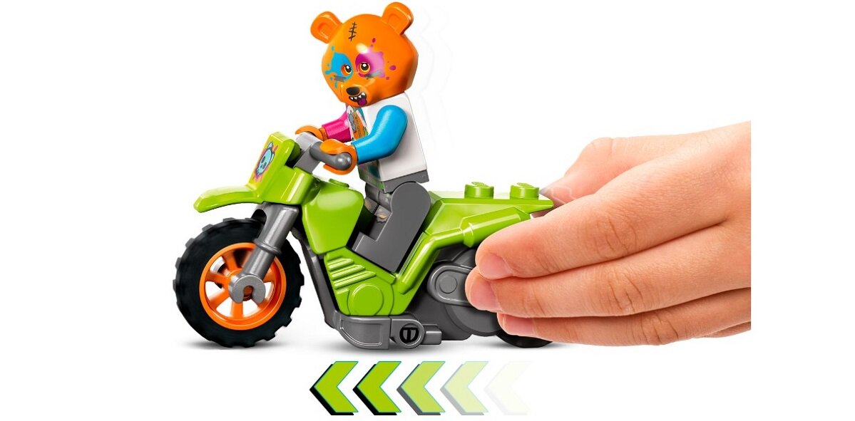 LEGO City Motocykl kaskaderski z niedźwiedziem 60356 dziecko kreatywność zabawa nauka rozwój klocki figurki minifigurki jakość tradycja konstrukcja nauka wyobraźnia role jakość bezpieczeństwo wyobraźnia budowanie pasja hobby funkcje instrukcja aplikacja LEGO Builder