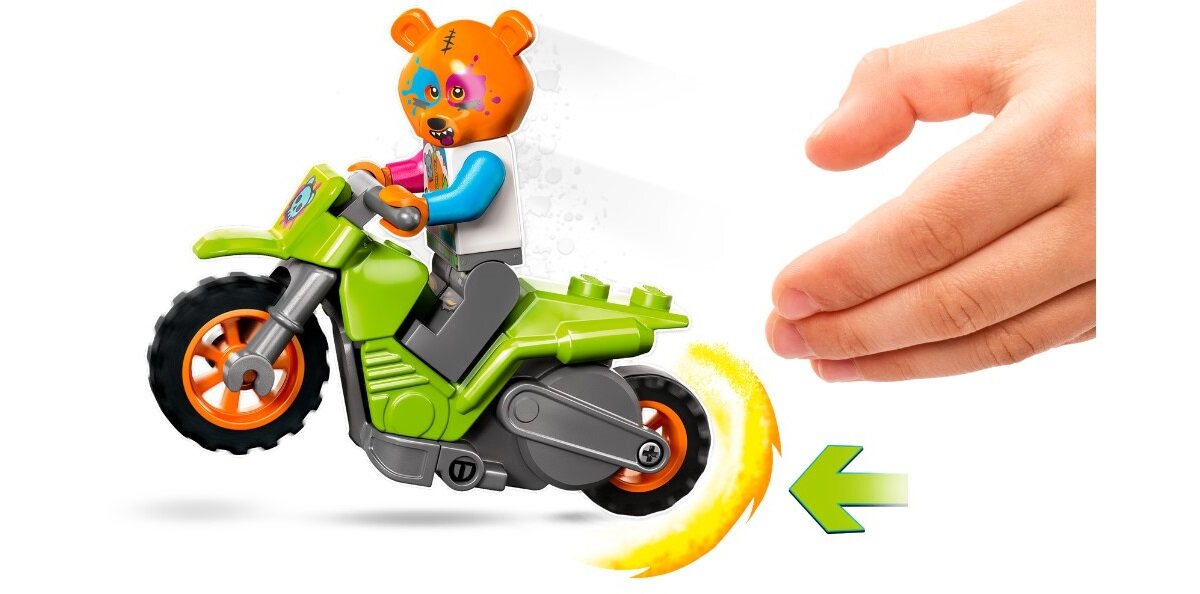 LEGO City Motocykl kaskaderski z niedźwiedziem 60356 dziecko kreatywność zabawa nauka rozwój klocki figurki minifigurki jakość tradycja konstrukcja nauka wyobraźnia role jakość bezpieczeństwo wyobraźnia budowanie pasja hobby funkcje instrukcja aplikacja LEGO Builder