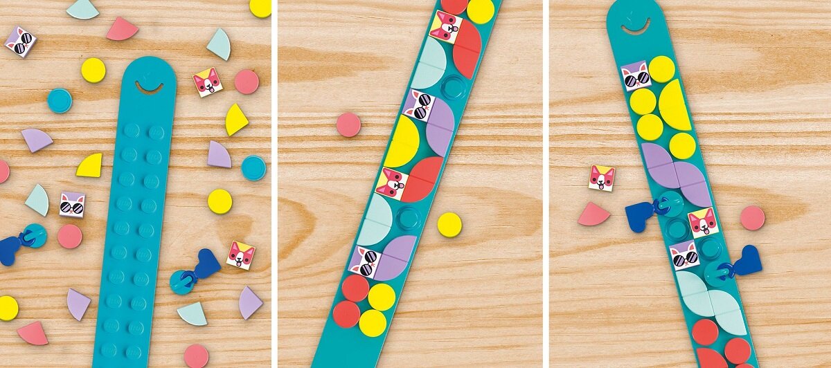 LEGO DOTS Moje zwierzaki — bransoletka 41801 dziecko kreatywność zabawa nauka rozwój klocki figurki minifigurki jakość tradycja konstrukcja nauka wyobraźnia role jakość bezpieczeństwo wyobraźnia budowanie pasja hobby funkcje instrukcja aplikacja LEGO Builder