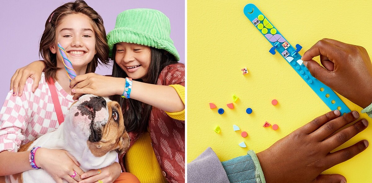 LEGO DOTS Moje zwierzaki — bransoletka 41801 dziecko kreatywność zabawa nauka rozwój klocki figurki minifigurki jakość tradycja konstrukcja nauka wyobraźnia role jakość bezpieczeństwo wyobraźnia budowanie pasja hobby funkcje instrukcja aplikacja LEGO Builder