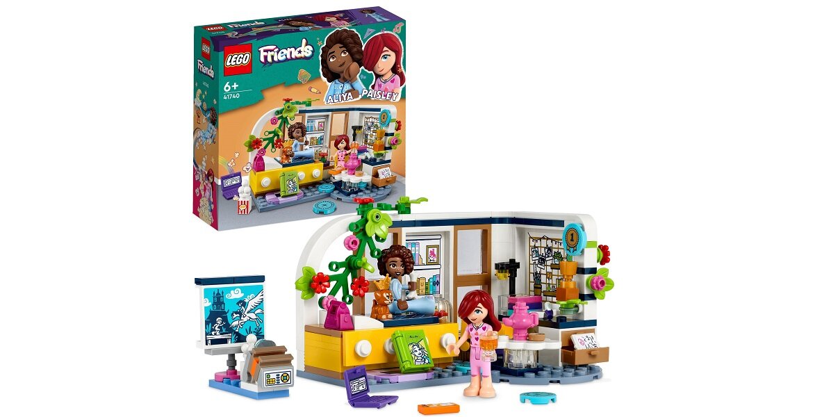 LEGO Friends Pokój Aliyi 41740 dziecko kreatywność zabawa nauka rozwój klocki figurki minifigurki jakość tradycja konstrukcja nauka wyobraźnia role jakość bezpieczeństwo wyobraźnia budowanie pasja hobby funkcje instrukcje Paisley Aliya akcesoria