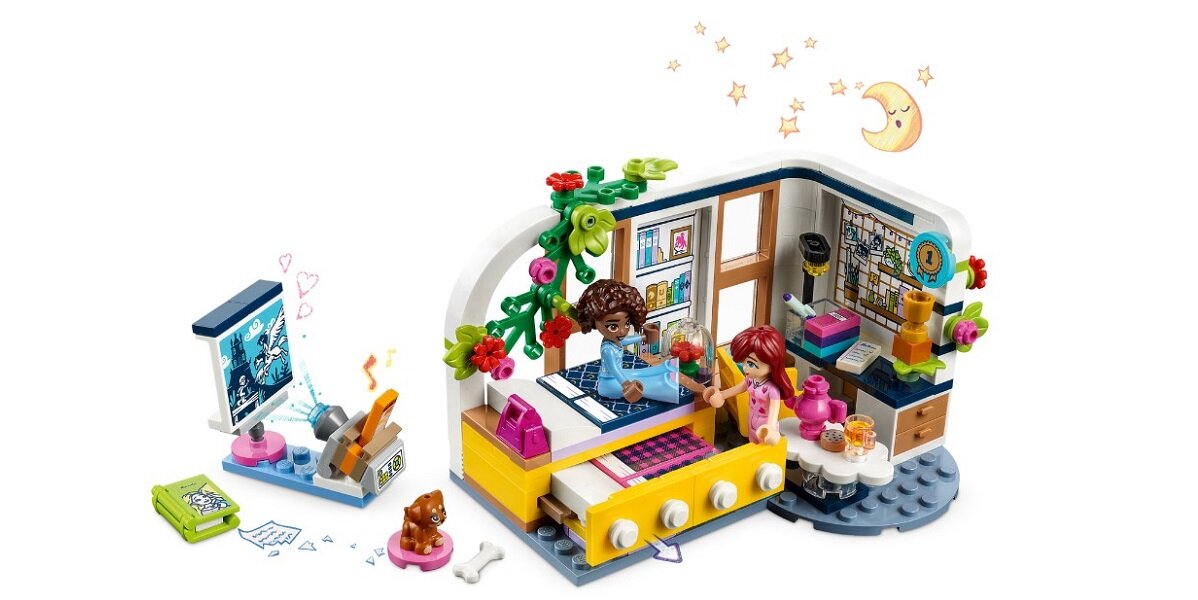 LEGO Friends Pokój Aliyi 41740 dziecko kreatywność zabawa nauka rozwój klocki figurki minifigurki jakość tradycja konstrukcja nauka wyobraźnia role jakość bezpieczeństwo wyobraźnia budowanie pasja hobby funkcje instrukcje Paisley Aliya akcesoria