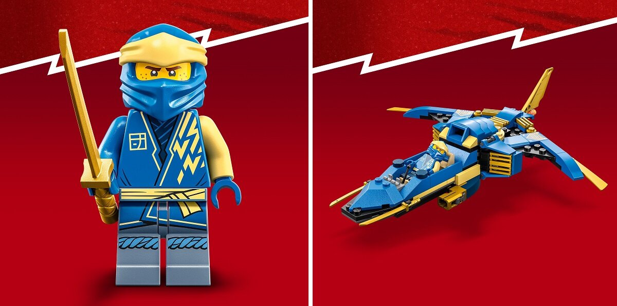 LEGO Ninjago Odrzutowiec ponaddźwiękowy Jay’a EVO 71784 dziecko kreatywność zabawa nauka rozwój klocki figurki minifigurki jakość tradycja konstrukcja nauka wyobraźnia role jakość bezpieczeństwo wyobraźnia budowanie pasja hobby funkcje instrukcje