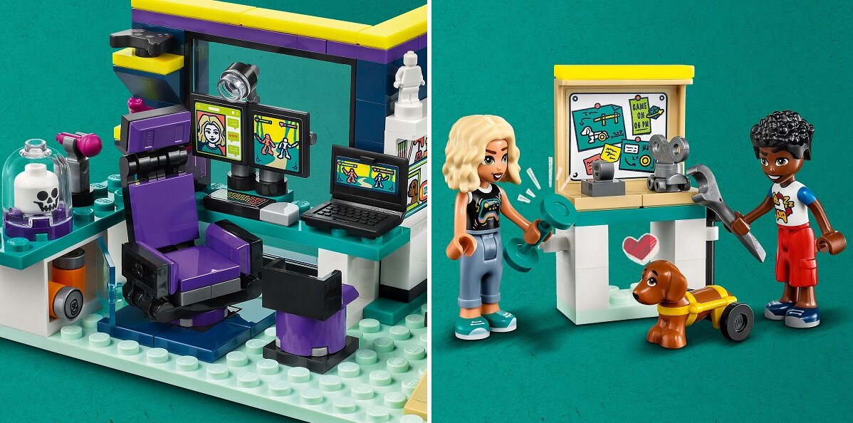 LEGO Friends Pokój Novy 41755 dziecko kreatywność zabawa nauka rozwój klocki figurki minifigurki jakość tradycja konstrukcja nauka wyobraźnia role jakość bezpieczeństwo wyobraźnia budowanie pasja hobby funkcje instrukcja