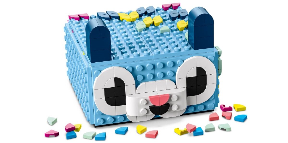 LEGO DOTS Kreatywny zwierzak — szuflada 41805 dziecko kreatywność zabawa nauka rozwój klocki figurki minifigurki jakość tradycja konstrukcja nauka wyobraźnia role jakość bezpieczeństwo wyobraźnia budowanie pasja hobby funkcje instrukcja aplikacja LEGO Builder