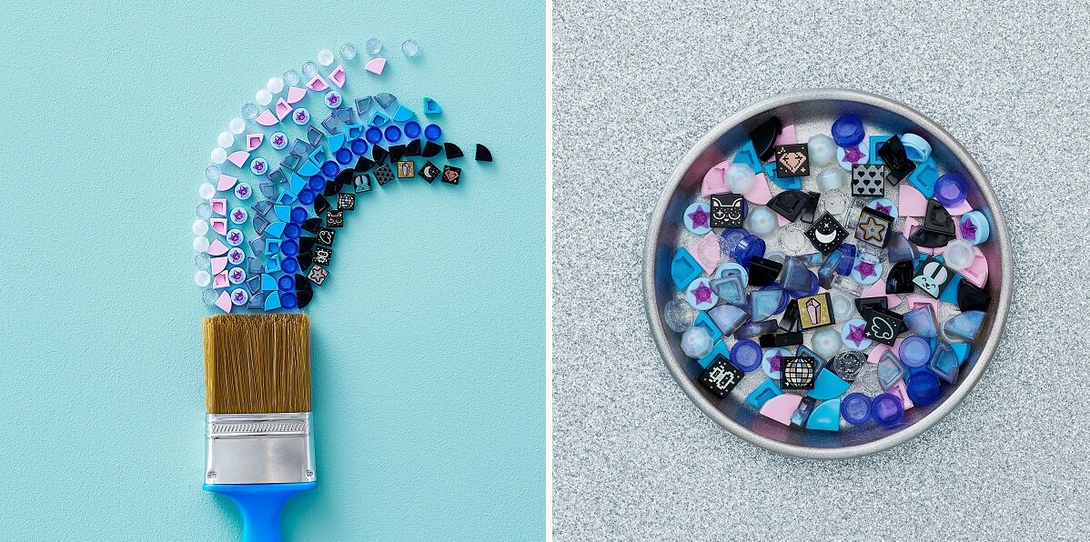 LEGO Dots Dodatki DOTS - seria 8, błyskotki 41803 dziecko kreatywność zabawa nauka rozwój klocki figurki minifigurki jakość tradycja konstrukcja nauka wyobraźnia role jakość bezpieczeństwo wyobraźnia budowanie pasja hobby funkcje instrukcja aplikacja LEGO Builder