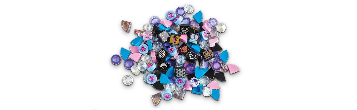 LEGO Dots Dodatki DOTS - seria 8, błyskotki 41803 dziecko kreatywność zabawa nauka rozwój klocki figurki minifigurki jakość tradycja konstrukcja nauka wyobraźnia role jakość bezpieczeństwo wyobraźnia budowanie pasja hobby funkcje instrukcja aplikacja LEGO Builder