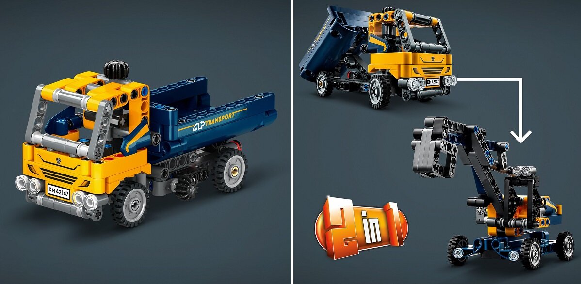 LEGO Technic Wywrotka 42147 dziecko kreatywność zabawa nauka rozwój klocki figurki minifigurki jakość tradycja konstrukcja nauka wyobraźnia role jakość bezpieczeństwo wyobraźnia budowanie pasja hobby funkcje instrukcje