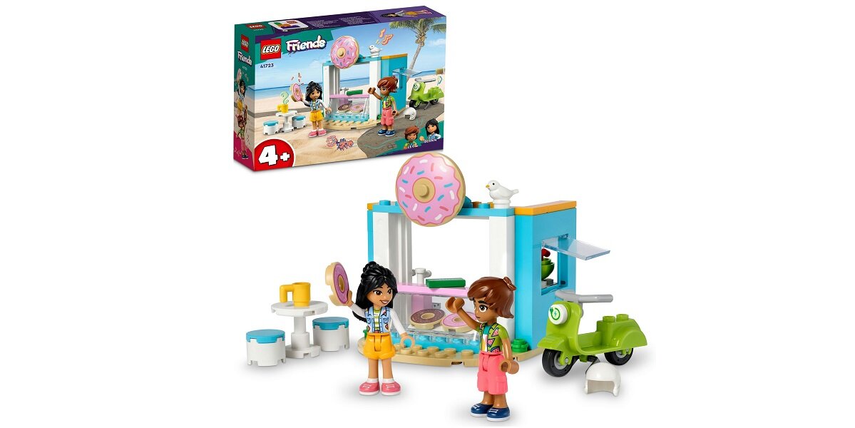 LEGO Friends Cukiernia z pączkami 41723 dziecko kreatywność zabawa nauka rozwój klocki figurki minifigurki jakość tradycja konstrukcja nauka wyobraźnia role jakość bezpieczeństwo wyobraźnia budowanie pasja hobby funkcje instrukcje pączki Leo Liann