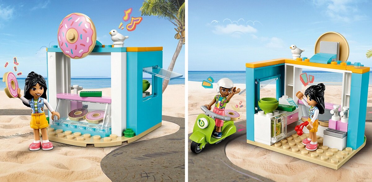 LEGO Friends Cukiernia z pączkami 41723 dziecko kreatywność zabawa nauka rozwój klocki figurki minifigurki jakość tradycja konstrukcja nauka wyobraźnia role jakość bezpieczeństwo wyobraźnia budowanie pasja hobby funkcje instrukcje pączki Leo Liann