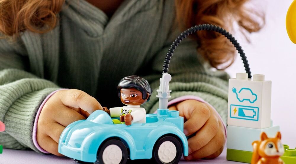 LEGO Duplo Turbina wiatrowa i samochód elektryczny 10985 klocki elementy zabawa łączenie figurki akcesoria figurka zestaw