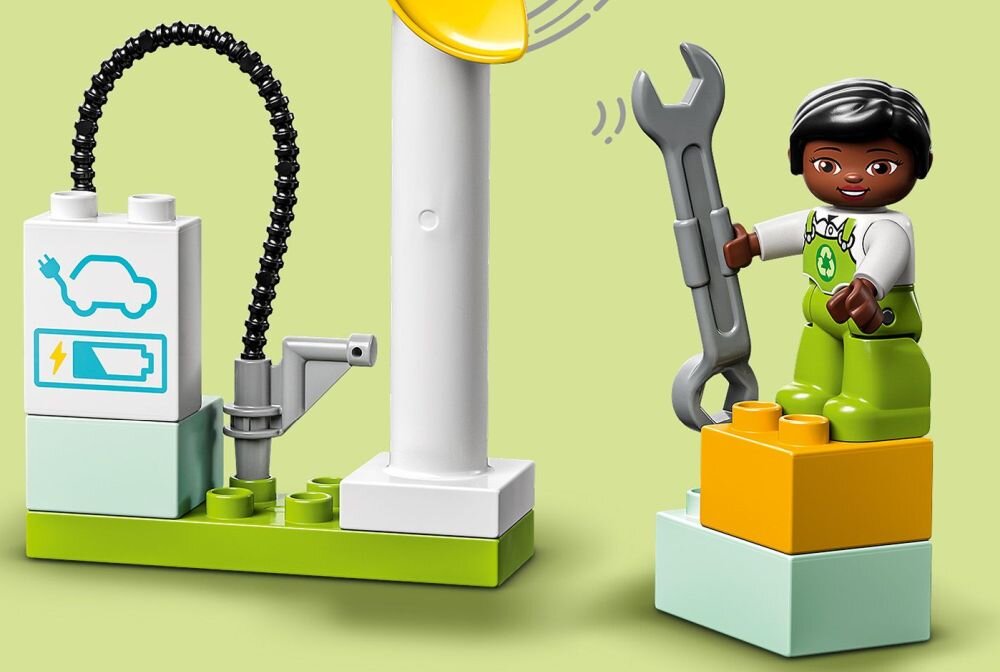 LEGO Duplo Turbina wiatrowa i samochód elektryczny 10985 klocki elementy zabawa łączenie figurki akcesoria figurka zestaw
