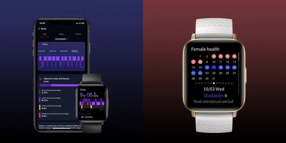 Smartwach ZEBLAZE Swim   ekran bateria czujniki zdrowie sport pasek ładowanie pojemność rozdzielczość łączność sterowanie krew puls rozmowy smartfon aplikacja 