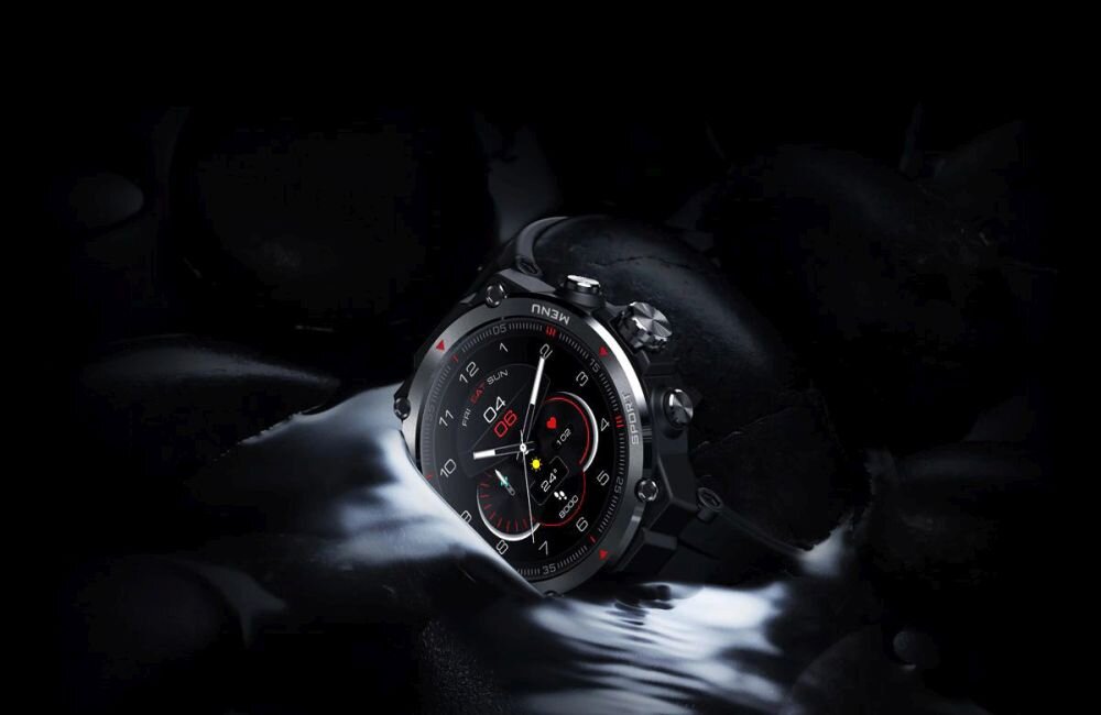 Smartwatch ZEBLAZE Stratos 2 ekran bateria czujniki zdrowie sport pasek ładowanie pojemność rozdzielczość łączność sterowanie krew puls rozmowy smartfon aplikacja