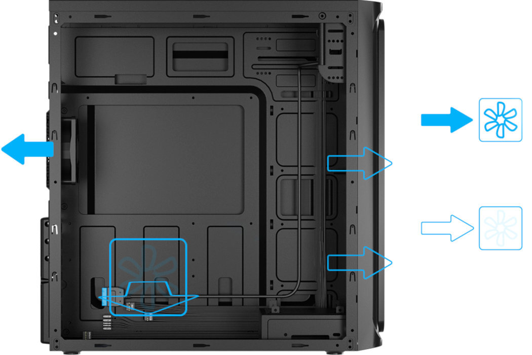 Obudowa NATEC Armadillo G2 wentylator chłodzenie łatwość średnica bok tył przód