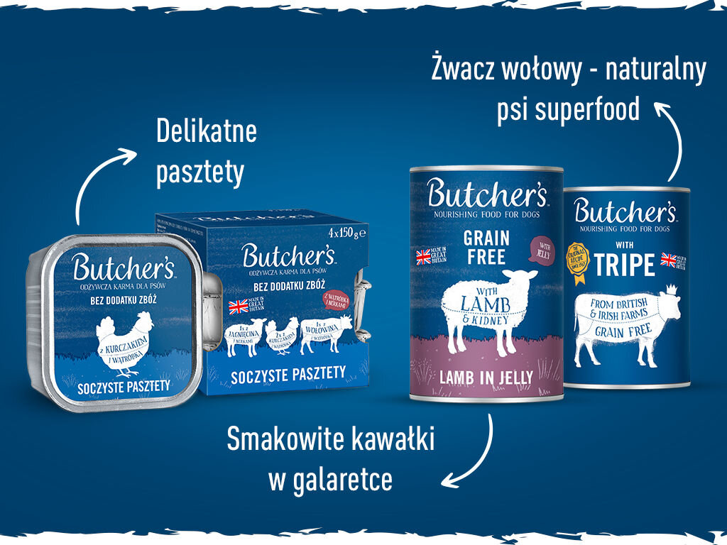 Karma dla psa BUTCHER'S Original Recipe in Gravy Indyk 400 g butchers original gravy pies grafika piata 400g