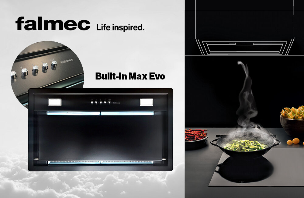 FALMEC Built-In Max Evo 70 okap zabudowa kuchnia okapnik pochłanianie opary prędkości stal łatwy montaż