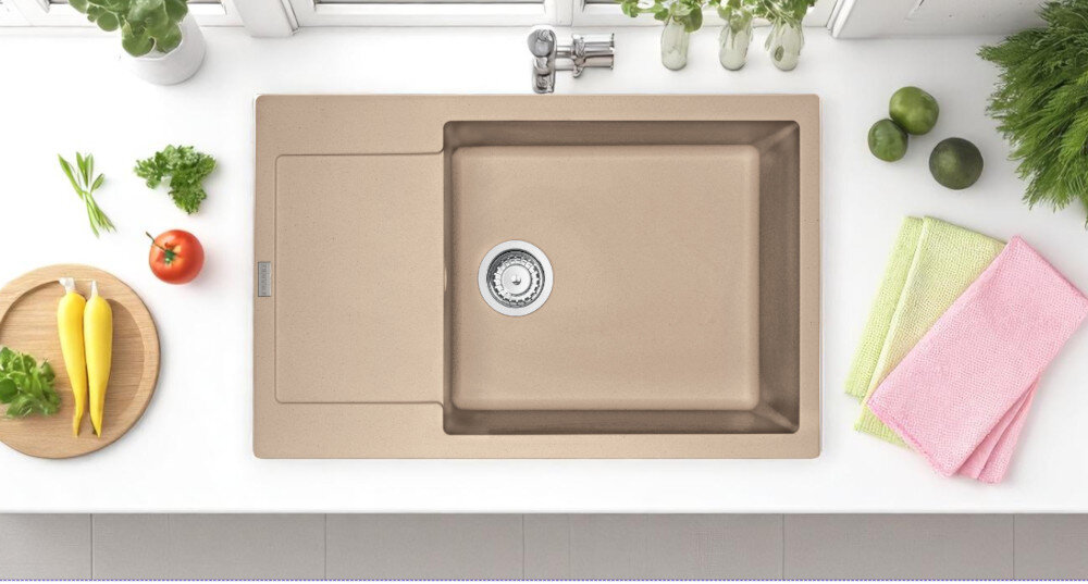 Zlewozmywak FRANKE Maris MRG 611-78 XL 114.0675.980 BEŻOWY wygląd design tło prezentacja wizualizacja