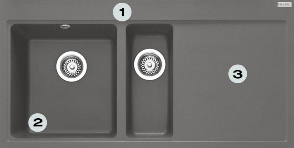 Zlewozmywak FRANKE Mythos MTG 651-100 114.0675.933 Kamienny szary sześć rodzajów baterii kuchennych czarne srebrne klasyczne desgnerskie dopasowanie do potrzeb różne wersje kolorystyczne