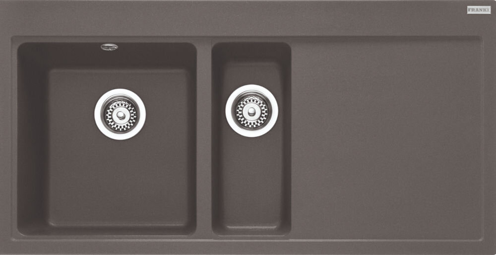 Zlewozmywak FRANKE Mythos MTG 651-100 114.0675.933 Kamienny szary widok na zlew z góry odporność na plamy trwałość kwarc fragranite wytrzymałość