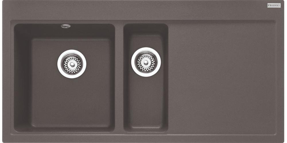 Zlewozmywak FRANKE Mythos MTG 651-100 114.0675.933 Kamienny szary próbki kolorów materiału fragranite gama kolorystyczna trwały kompozyt 80% kwarcu 20% spoiwa akrylowego wysoka odporność