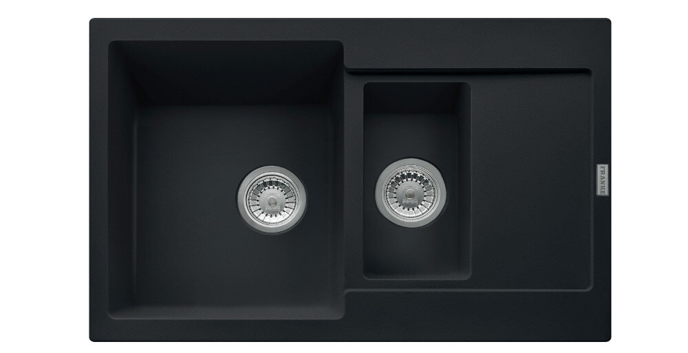 Zlewozmywak FRANKE Maris MRG 651-78 114.0675.991 Czarny matowy widok na zlew z góry odporność na plamy trwałość kwarc fragranite wytrzymałość