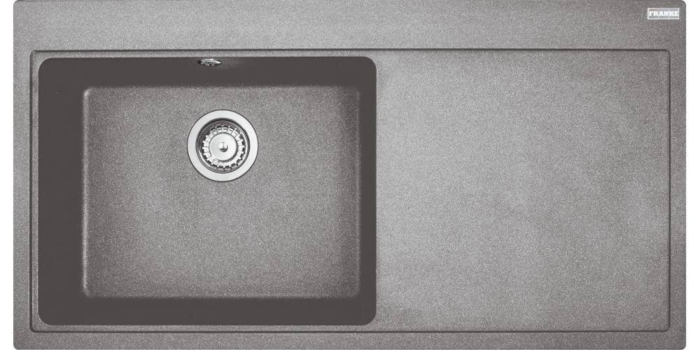 Zlewozmywak FRANKE Mythos MTG 611-100 114.0675.937 Kamienny szary próbki kolorów materiału fragranite gama kolorystyczna trwały kompozyt 80% kwarcu 20% spoiwa akrylowego wysoka odporność