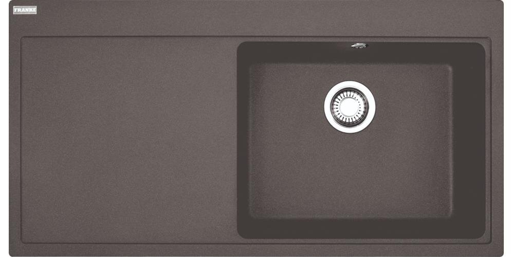 Zlewozmywak jednokomorowy z ociekaczem FRANKE Mythos MTG 611-100 114.0675.938 Kamienny szary 51.5x100 próbki kolorów materiału fragranite gama kolorystyczna trwały kompozyt 80% kwarcu 20% spoiwa akrylowego wysoka odporność