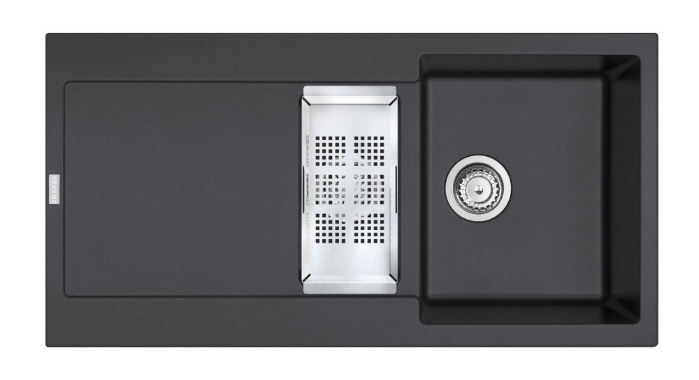 Zlewozmywak FRANKE Maris MRG 651-97 114.0675.995 ONYX widok na zlew z góry odporność na plamy trwałość kwarc fragranite wytrzymałość