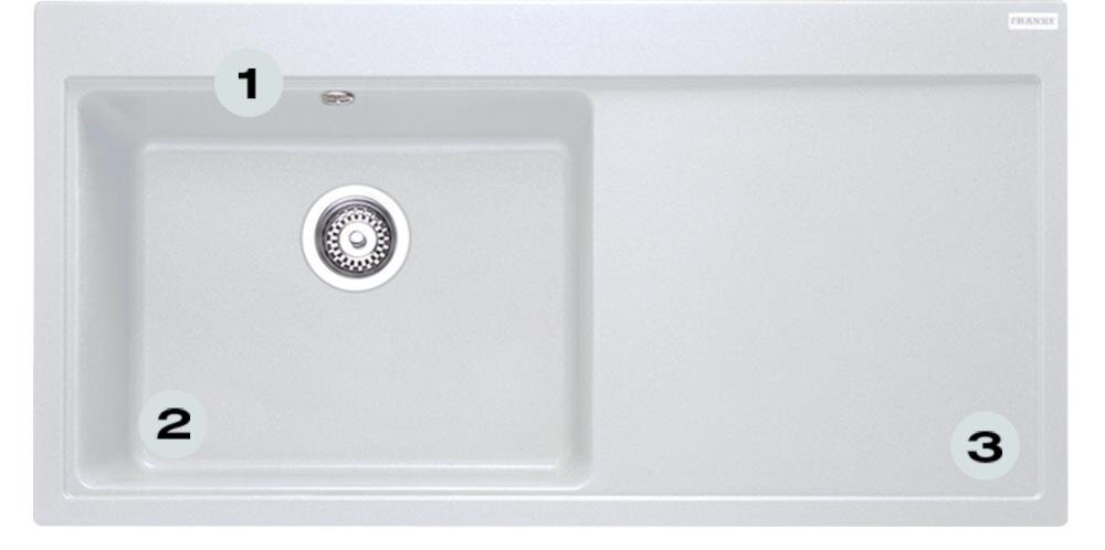 Zlewozmywak FRANKE Mythos MTG 611-100 114.0675.971 Biały Polarny sześć rodzajów baterii kuchennych czarne srebrne klasyczne desgnerskie dopasowanie do potrzeb różne wersje kolorystyczne