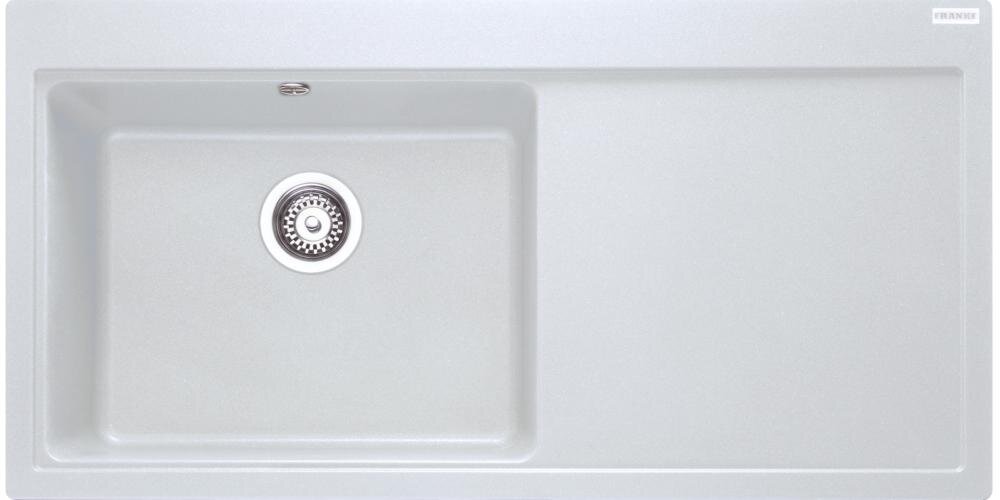 Zlewozmywak FRANKE Mythos MTG 611-100 114.0675.971 Biały Polarny próbki kolorów materiału fragranite gama kolorystyczna trwały kompozyt 80% kwarcu 20% spoiwa akrylowego wysoka odporność