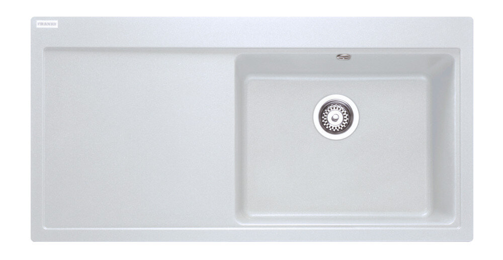 Zlewozmywak FRANKE Mythos MTG 611-100 114.0675.972 BIAŁY POLARNY widok na zlew z góry odporność na plamy trwałość kwarc fragranite wytrzymałość